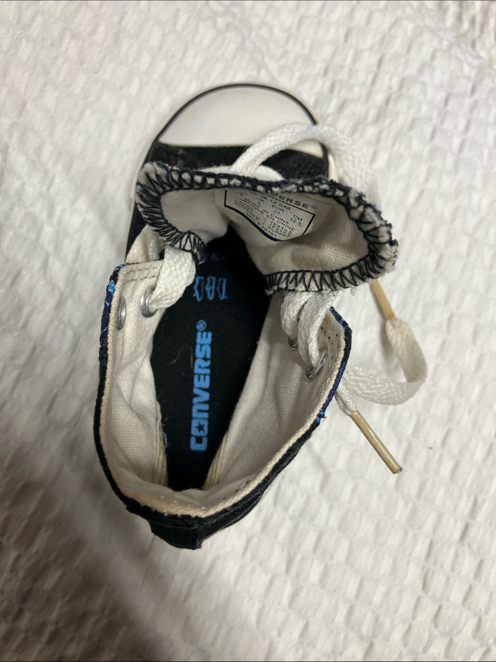 Converse Kids Black High-Top Sneakers with Blue Graphic - Picture 5 of 7